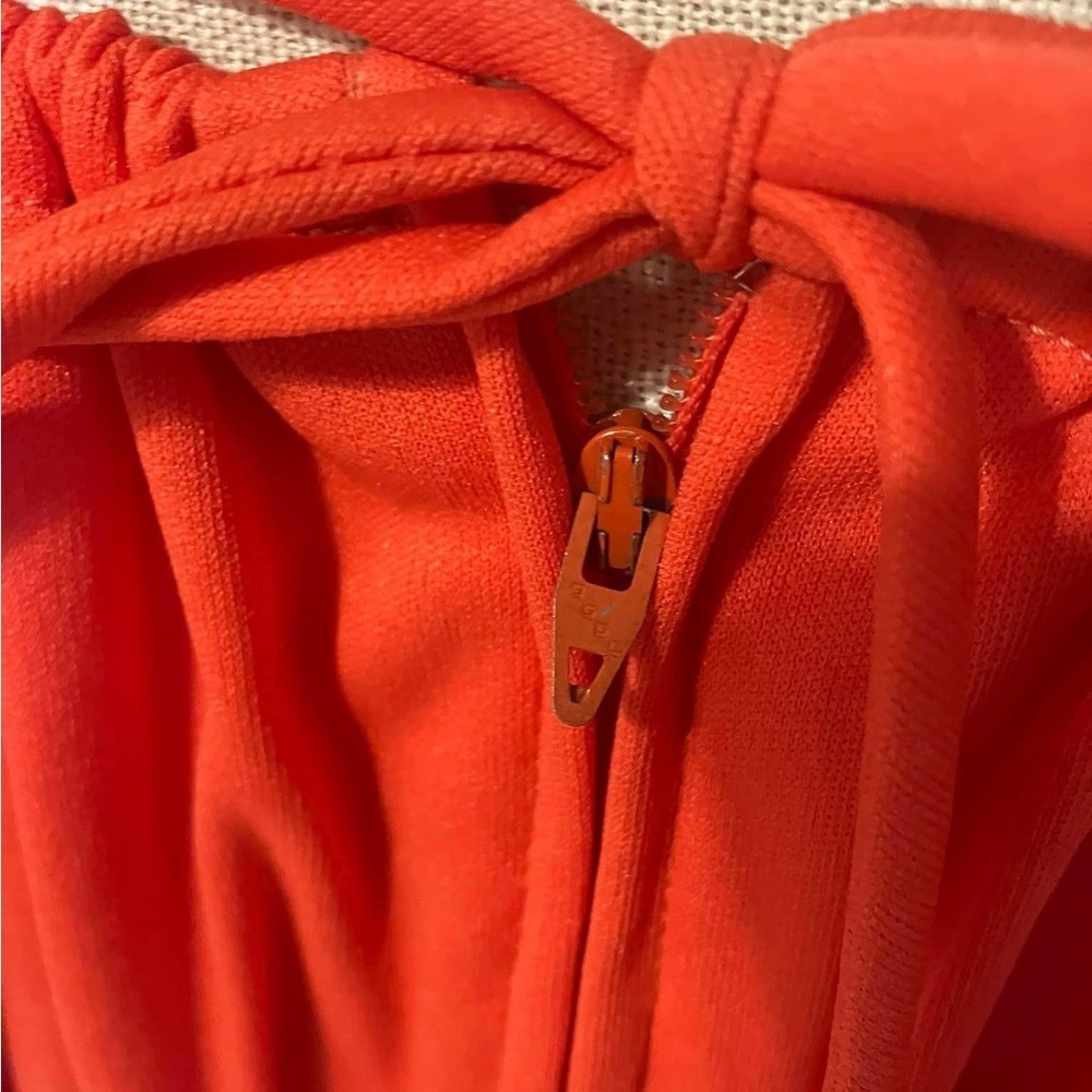 1970s union label polyester dress with balloon sleeves - Picture 3 of 6